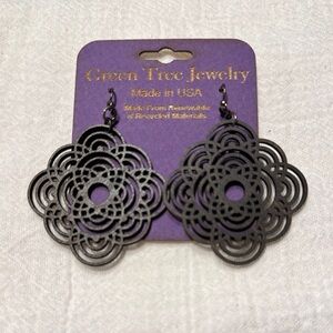 Black Floral Earrings